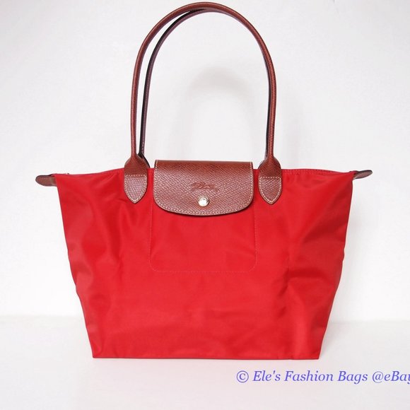 NWT LONGCHAMP Le Pliage Medium/Small Shoulder Tote Burnt Red AUTHENTIC - Picture 7 of 16